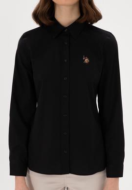 Kadın Siyah Uzun Kollu Basic Gömlek - 50298089028