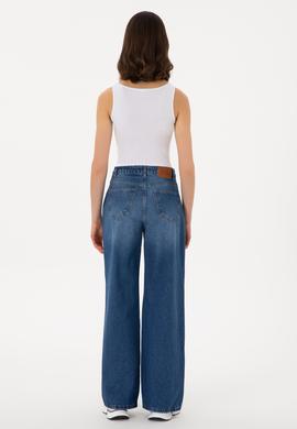 Kadın Mavi Loose Fit Jean Pantolon - 50304259005