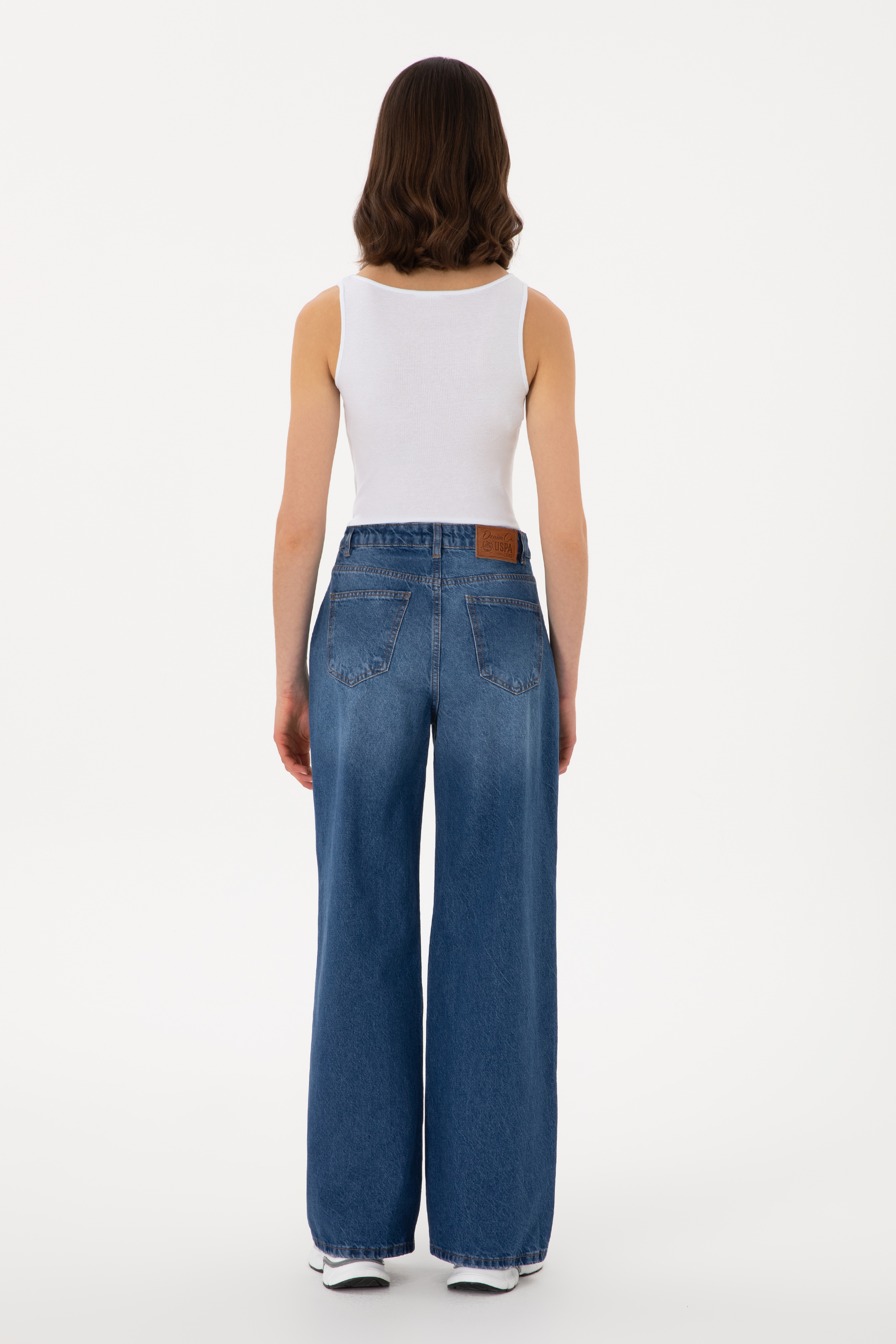 Kadın Mavi Loose Fit Jean Pantolon