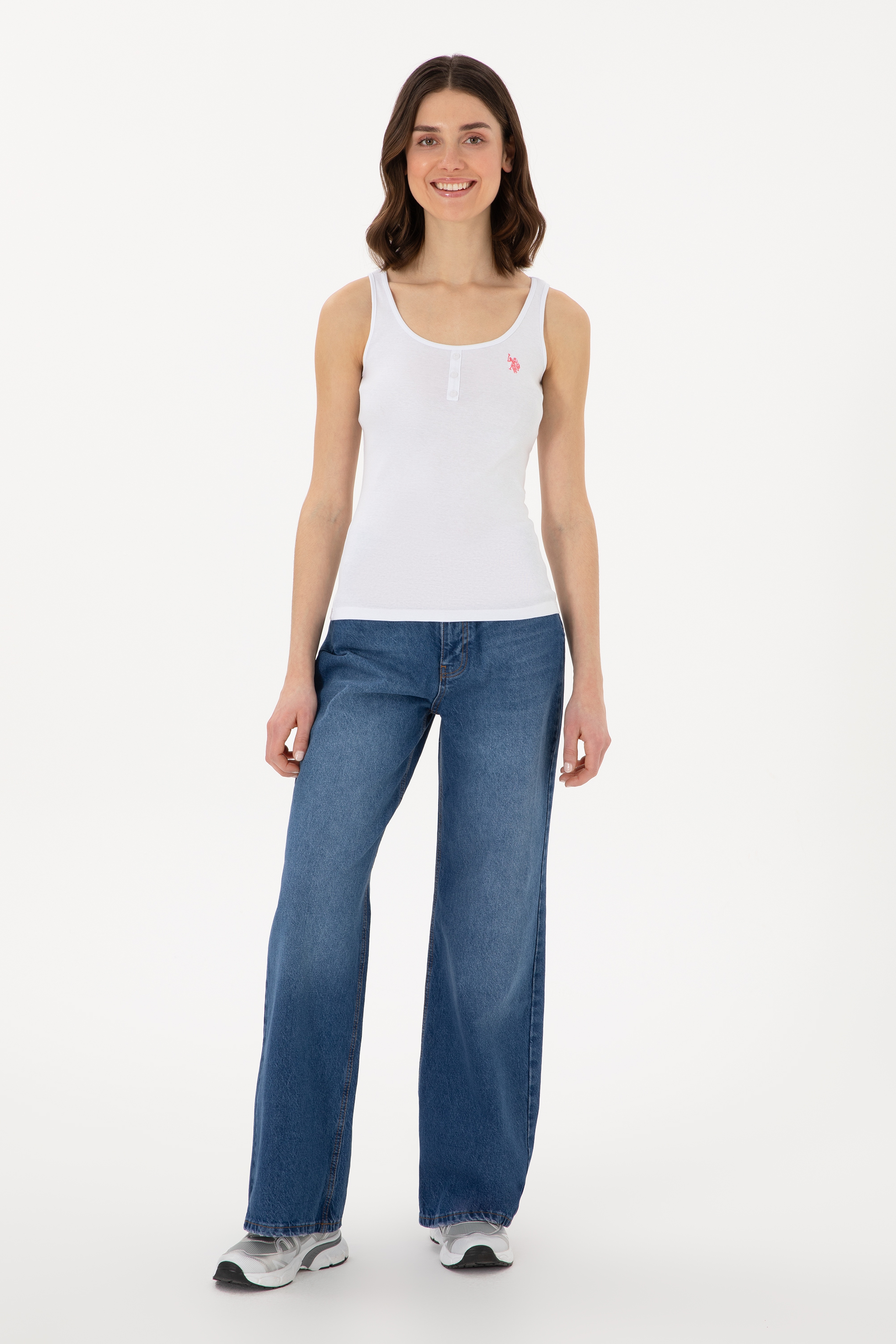 Kadın Mavi Loose Fit Jean Pantolon - Image 1