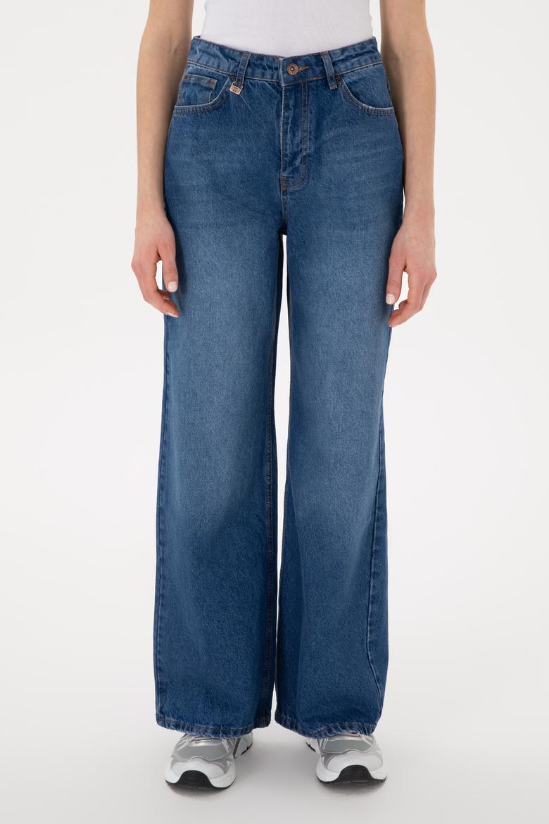 Kadın Mavi Loose Fit Jean Pantolon - 50304259005