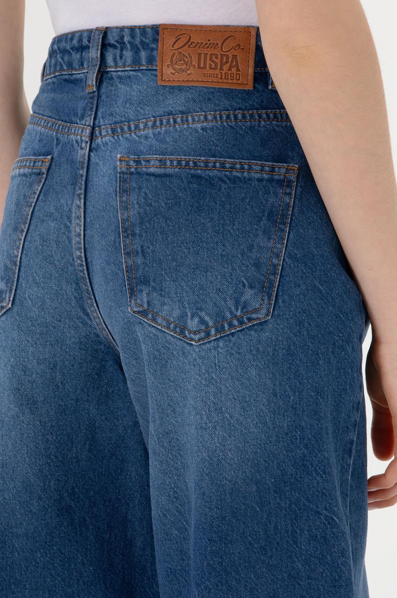 Kadın Mavi Loose Fit Jean Pantolon