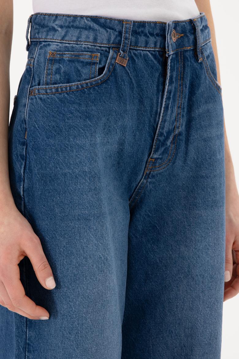 Kadın Mavi Loose Fit Jean Pantolon - 50304259005