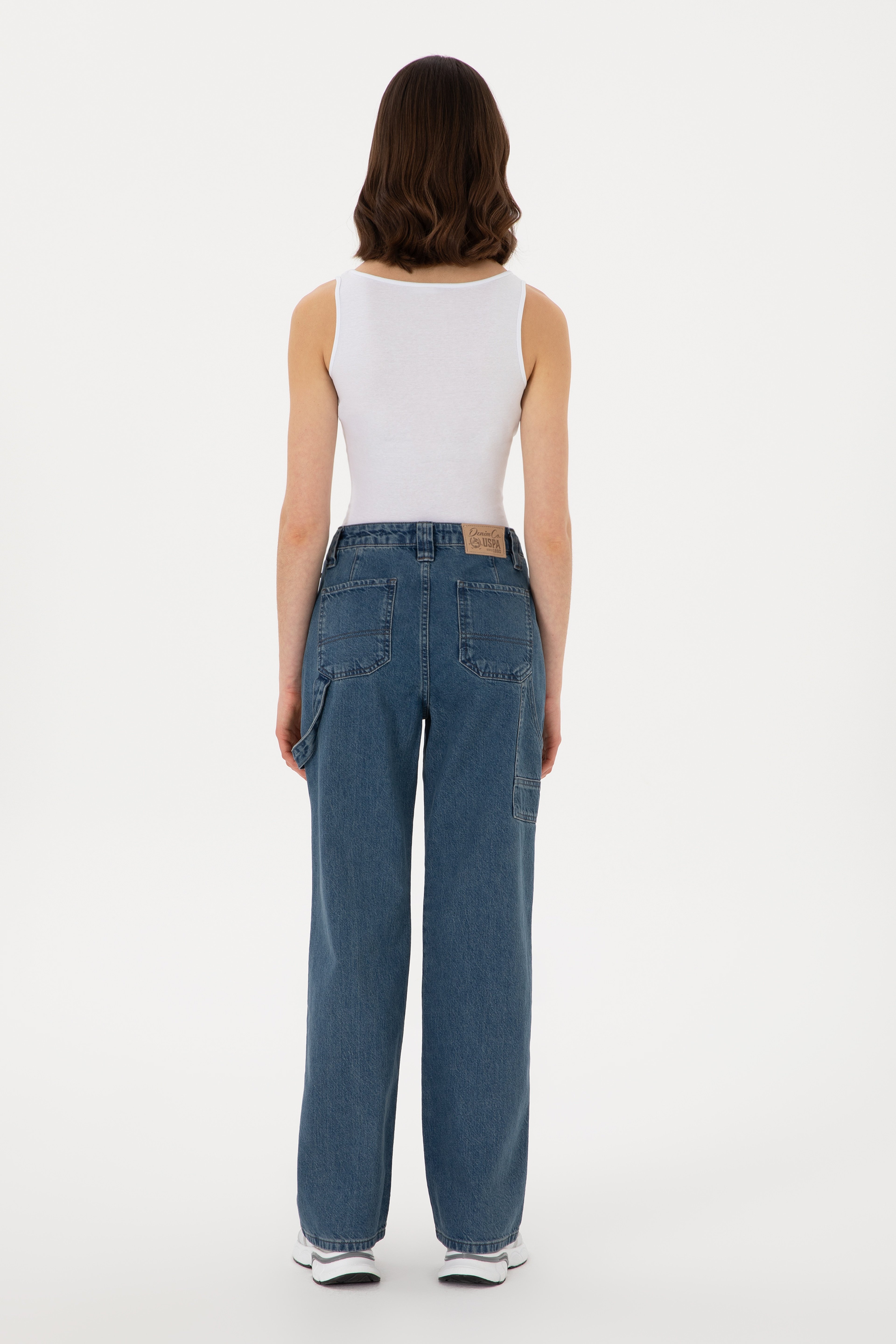 Kadın Mavi Cargofit Jean Pantolon - Image 4