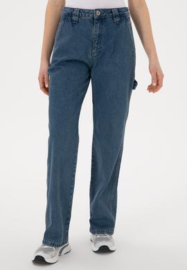 Kadın Mavi Cargofit Jean Pantolon - 50304325006