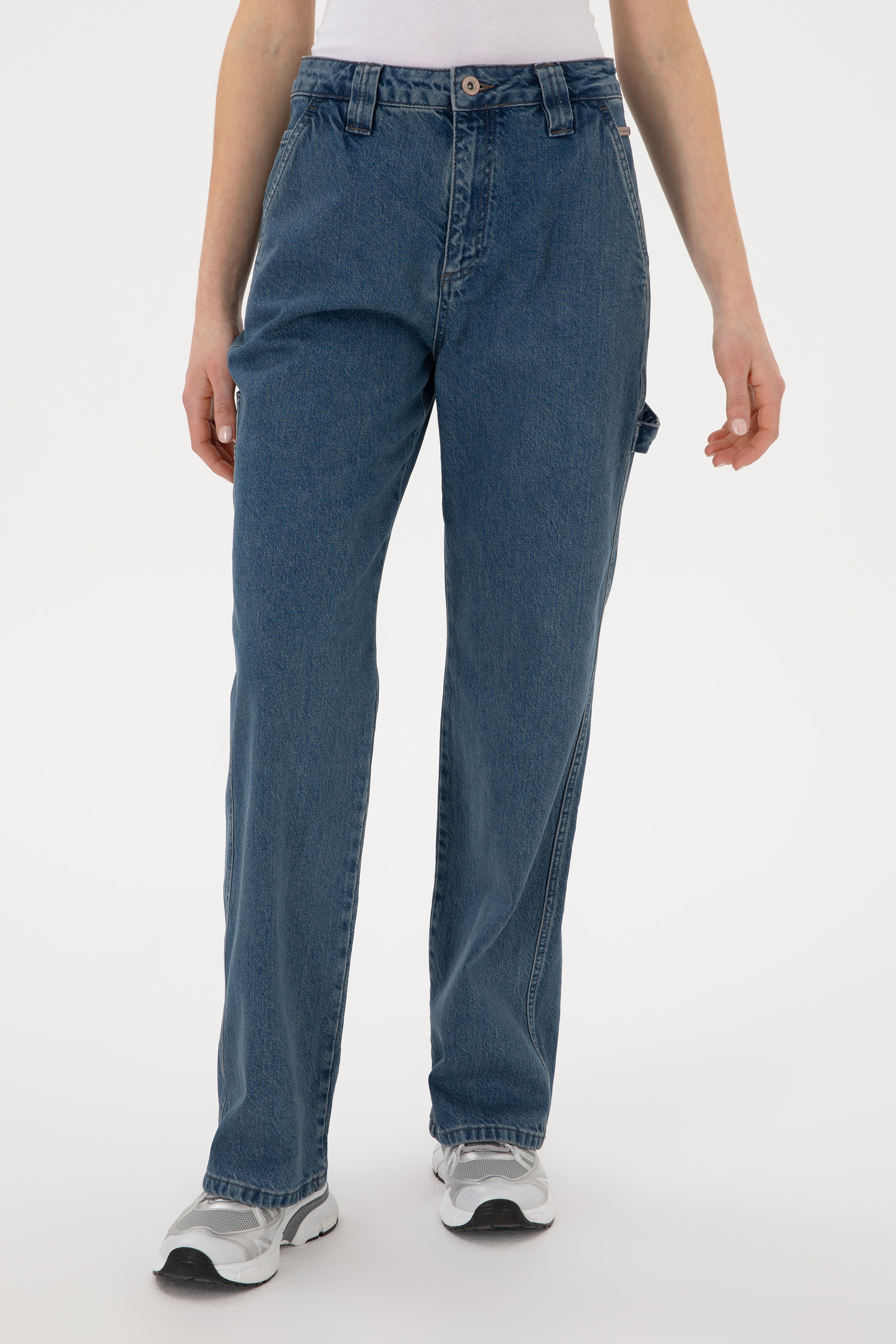 Kadın Mavi Cargofit Jean Pantolon - Image 2