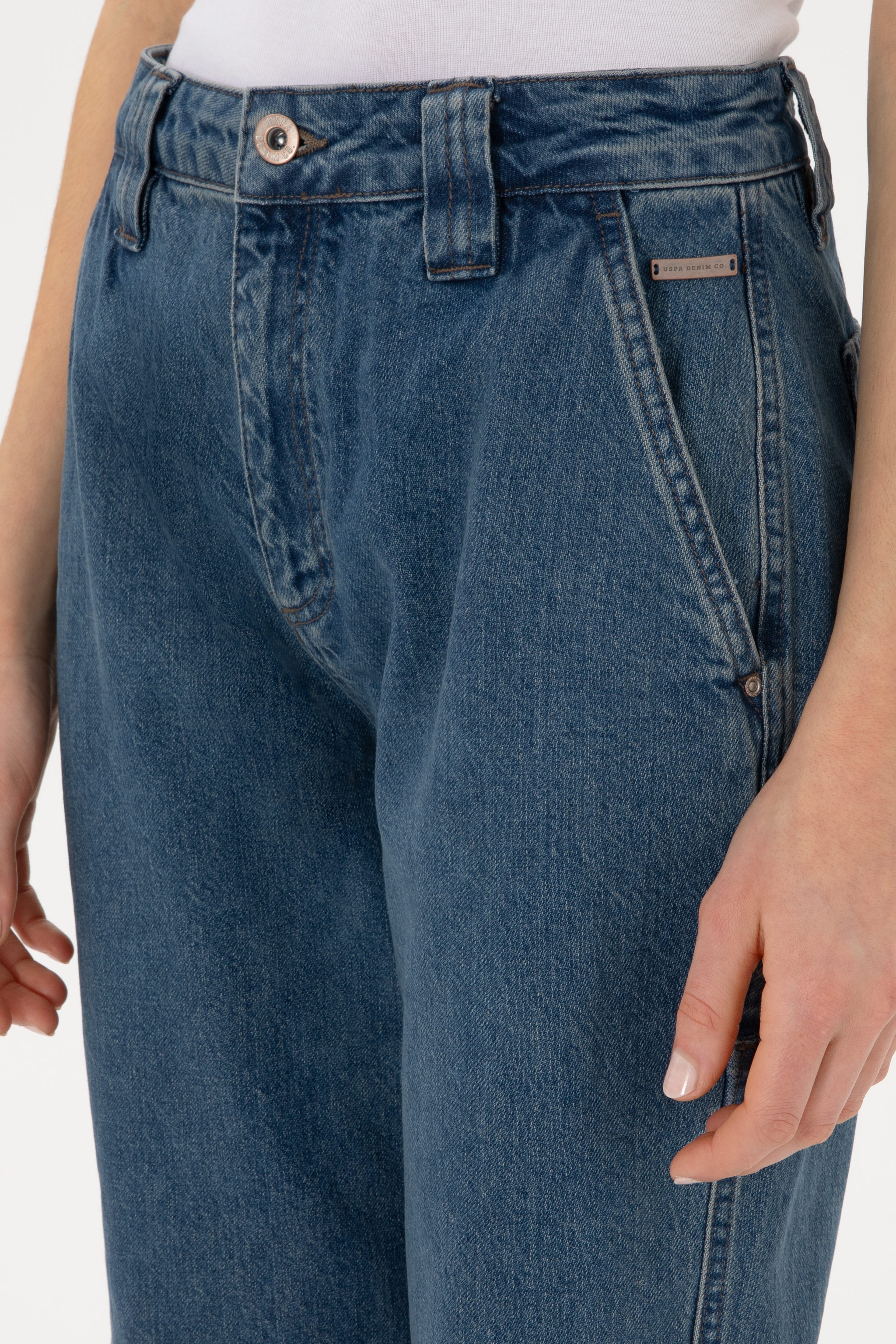 Kadın Mavi Cargofit Jean Pantolon - Image 5