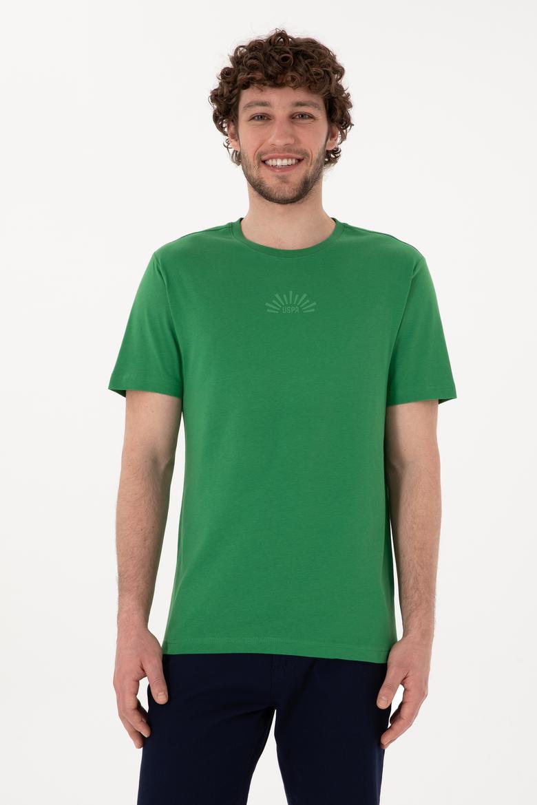 Erkek Regular Fit Bisiklet Yaka Yeşil Tişört