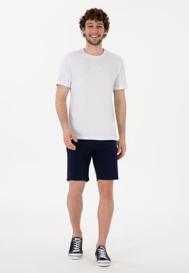 Erkek Regular Fit Bisiklet Yaka Beyaz Tişört - 50300268009