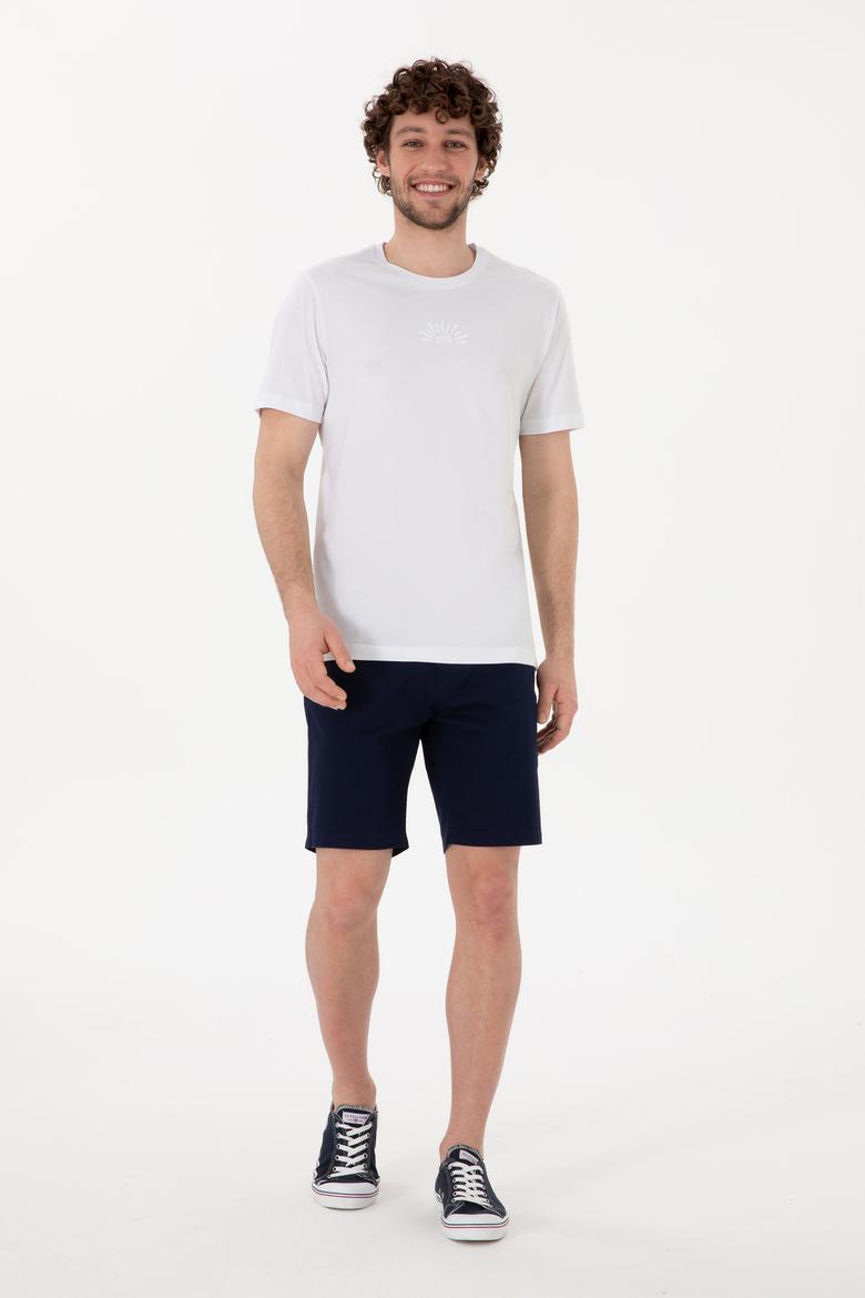 Erkek Regular Fit Bisiklet Yaka Beyaz Tişört - 50300268009