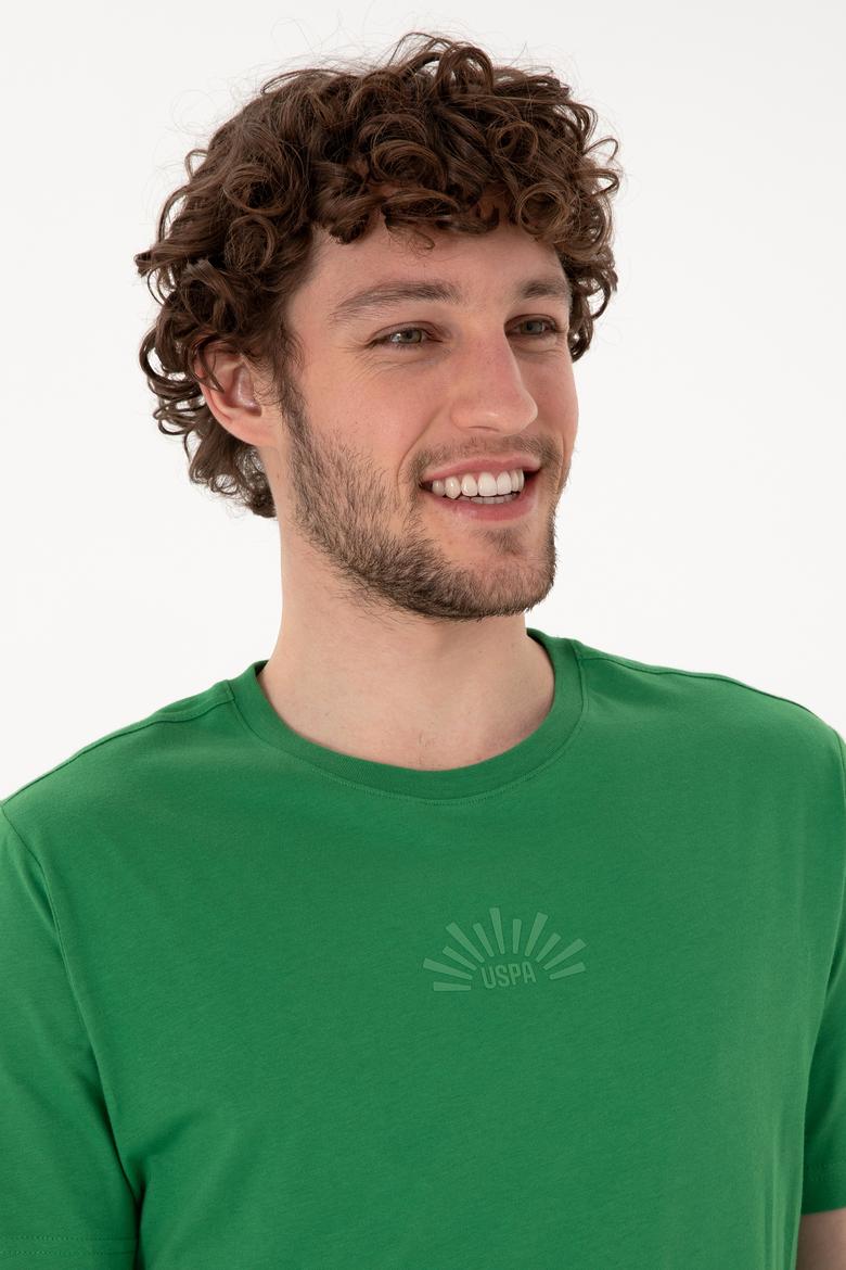 Erkek Regular Fit Bisiklet Yaka Yeşil Tişört - 50300268019