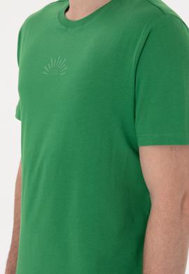 Erkek Regular Fit Bisiklet Yaka Yeşil Tişört - 50300268019