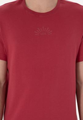 Erkek Regular Fit Bisiklet Yaka Vişne Tişört - 50300268031