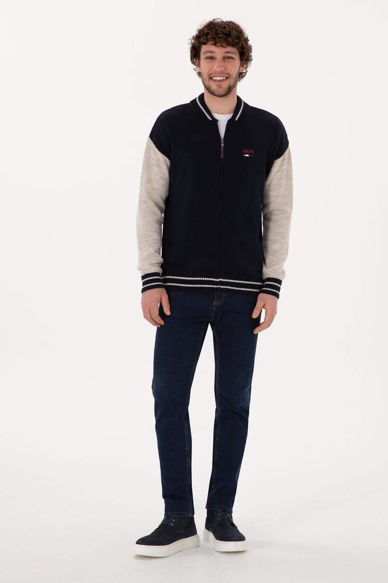 Erkek Lacivert Triko Hırka - 50293128009