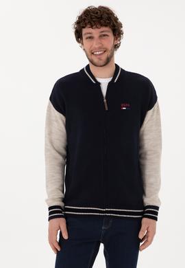 Erkek Lacivert Triko Hırka - 50293128009