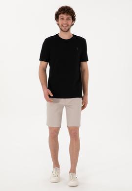 Erkek Regular Fit Bisiklet Yaka Siyah Basic Tişört - 50298035007