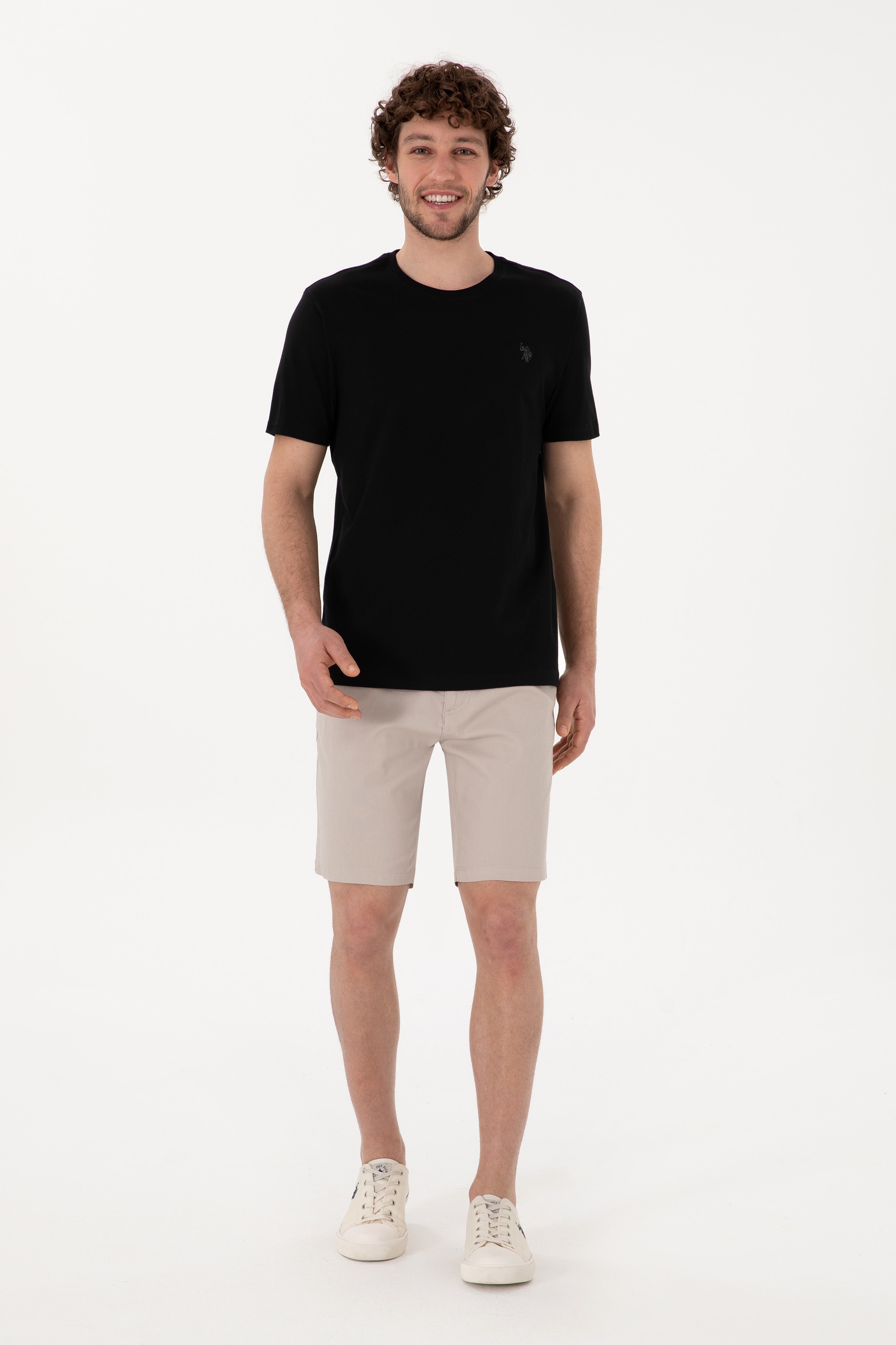 Erkek Regular Fit Bisiklet Yaka Siyah Basic Tişört