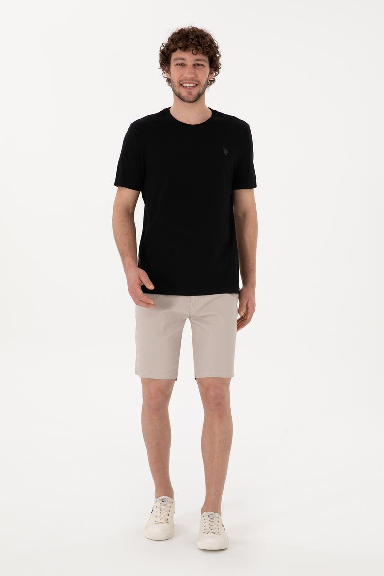 Erkek Regular Fit Bisiklet Yaka Siyah Basic Tişört - 50298035007