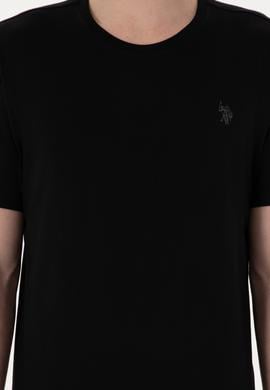 Erkek Regular Fit Bisiklet Yaka Siyah Basic Tişört - 50298035007