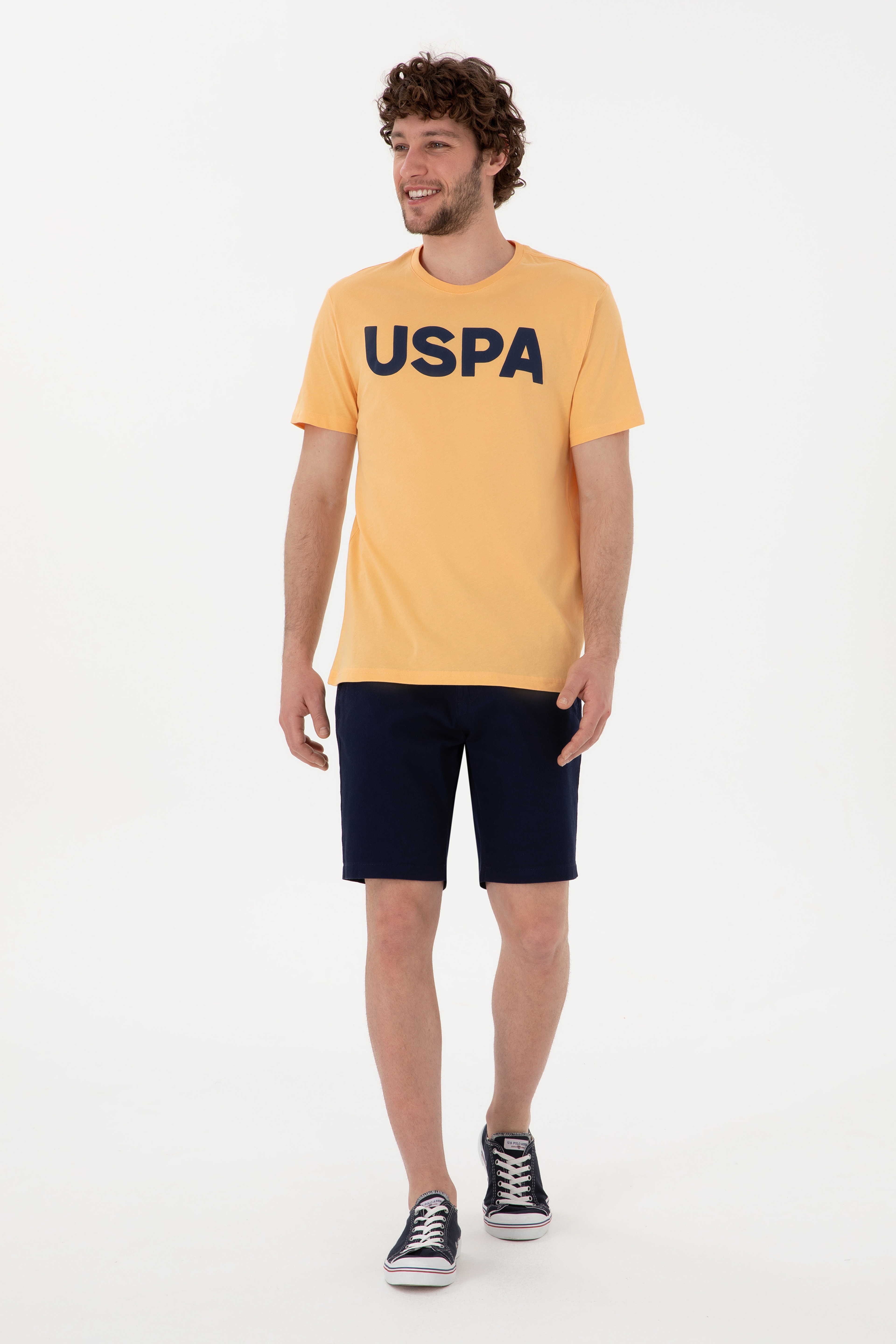 Erkek Regular Fit Bisiklet Yaka Kavun Basic Tişört - Image 4