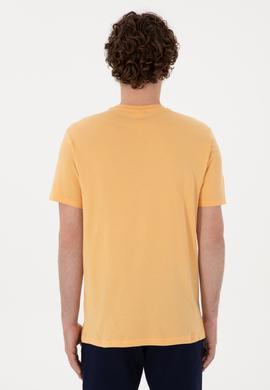 Erkek Regular Fit Bisiklet Yaka Kavun Basic Tişört - 50297988206