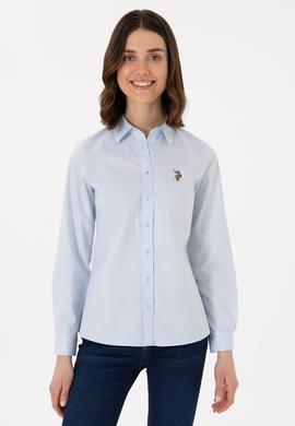 Kadın Açık Mavi Uzun Kollu Basic Gömlek - 50298089004