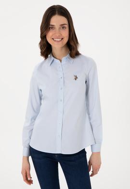 Kadın Açık Mavi Uzun Kollu Basic Gömlek - 50298089004