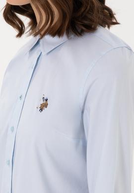 Kadın Açık Mavi Uzun Kollu Basic Gömlek - 50298089004