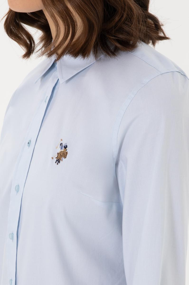 Kadın Açık Mavi Uzun Kollu Basic Gömlek