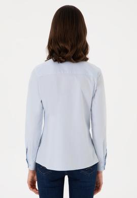Kadın Açık Mavi Uzun Kollu Basic Gömlek - 50298089004