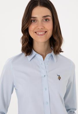 Kadın Açık Mavi Uzun Kollu Basic Gömlek - 50298089004