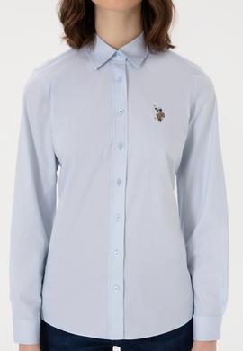 Kadın Açık Mavi Uzun Kollu Basic Gömlek - 50298089004