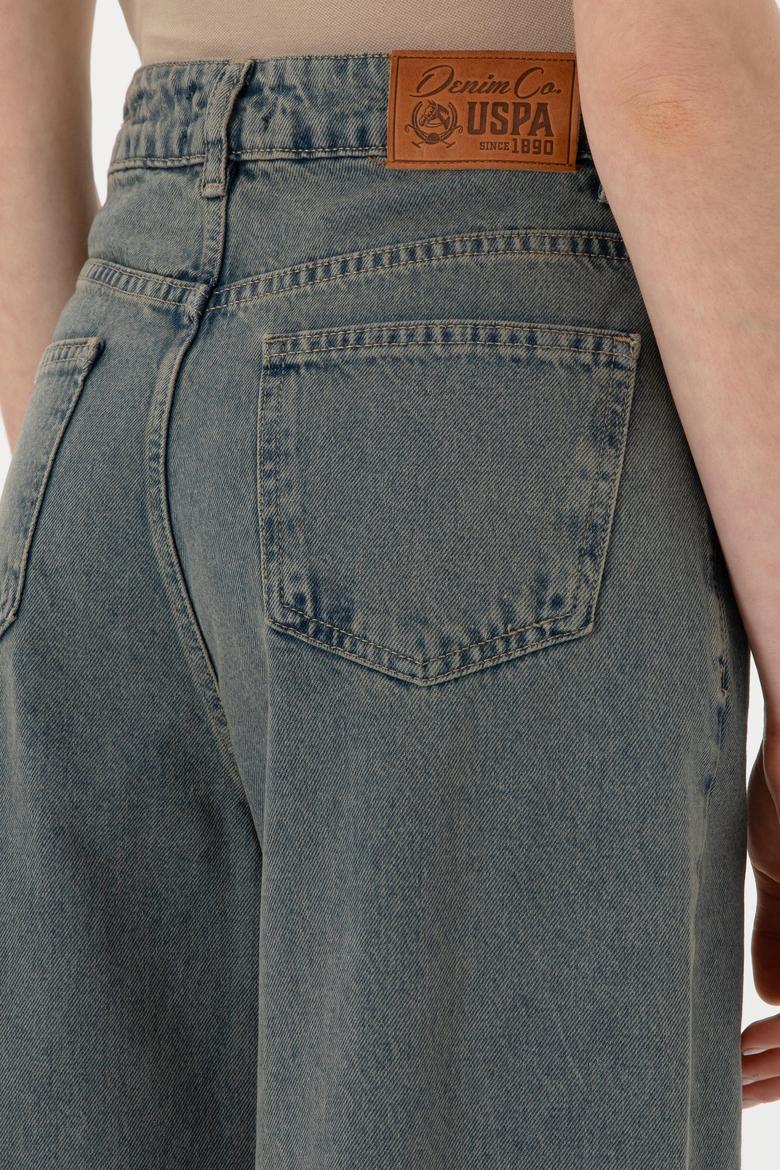 Kadın Yeşil Loose Fit Jean Pantolon - 50304335003