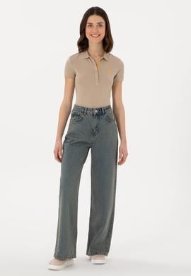 Kadın Yeşil Loose Fit Jean Pantolon - 50304335003