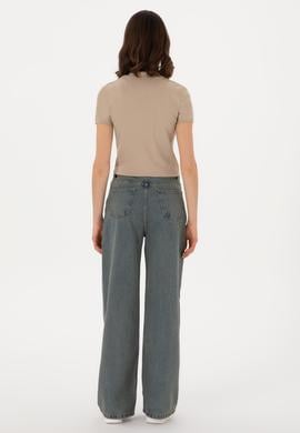 Kadın Yeşil Loose Fit Jean Pantolon - 50304335003