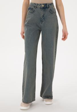 Kadın Yeşil Loose Fit Jean Pantolon - 50304335003