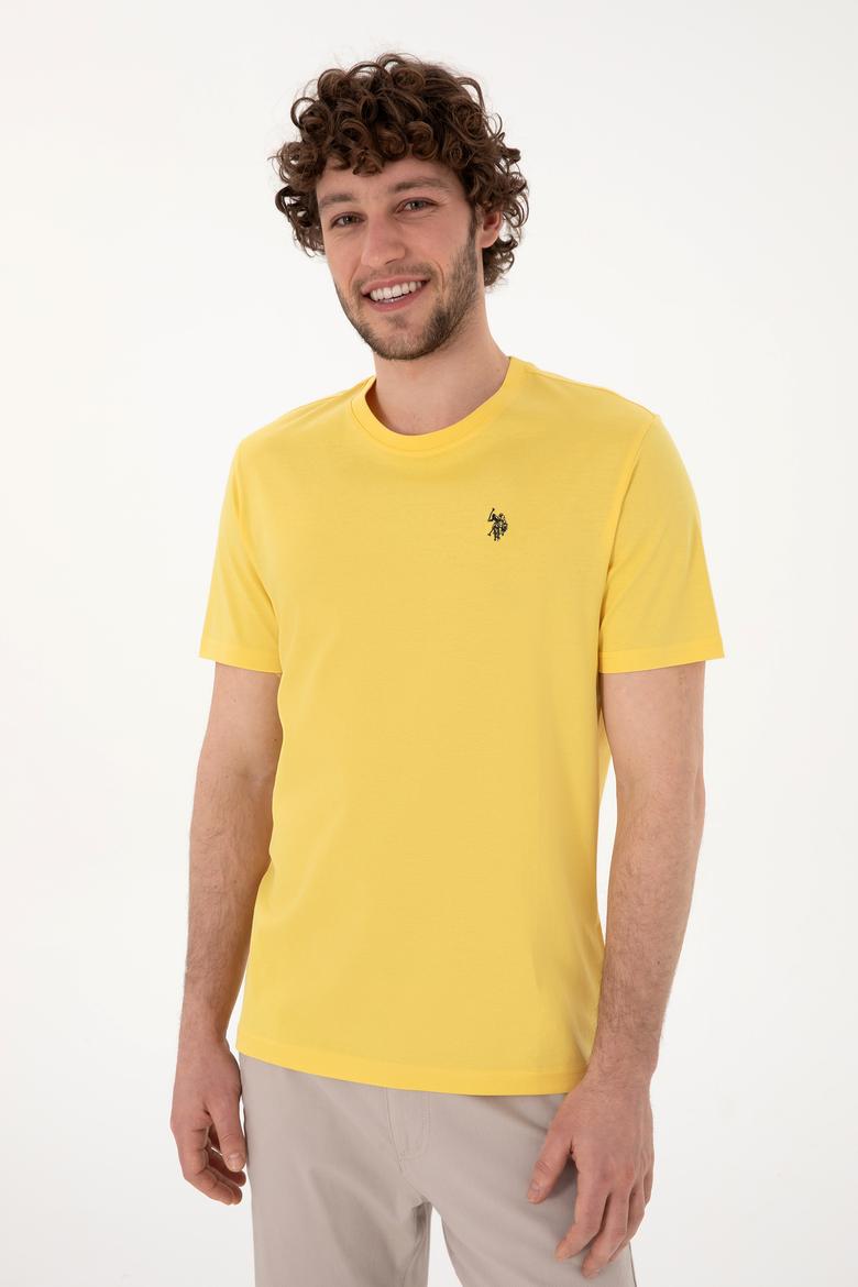 Erkek Sarı Basic Tişört - 50281948079