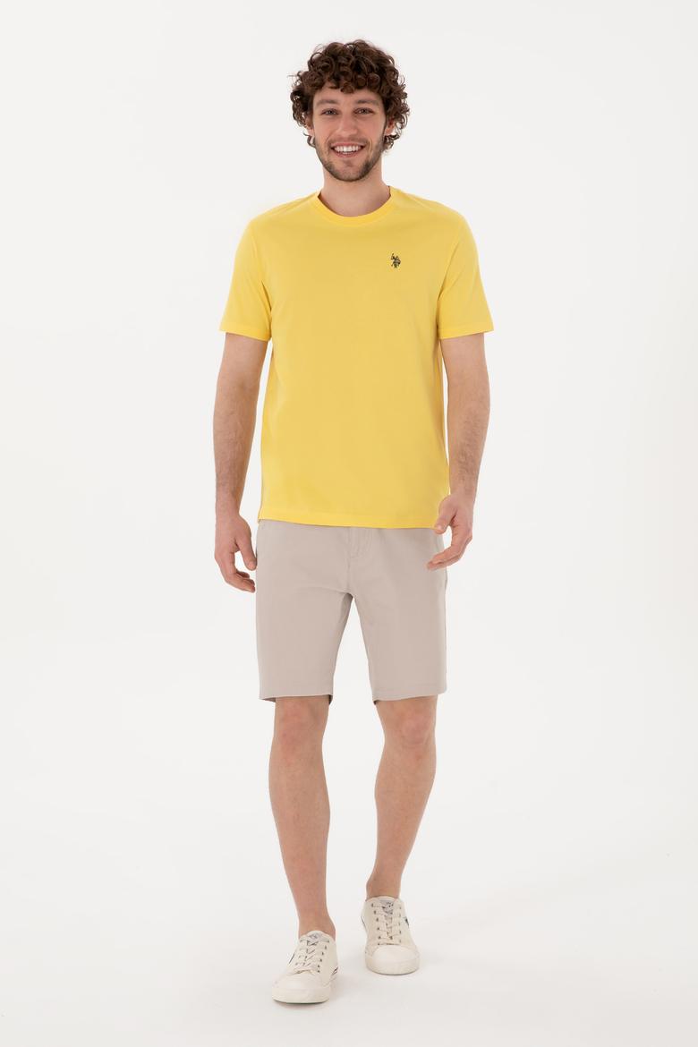 Erkek Sarı Basic Tişört - 50281948079