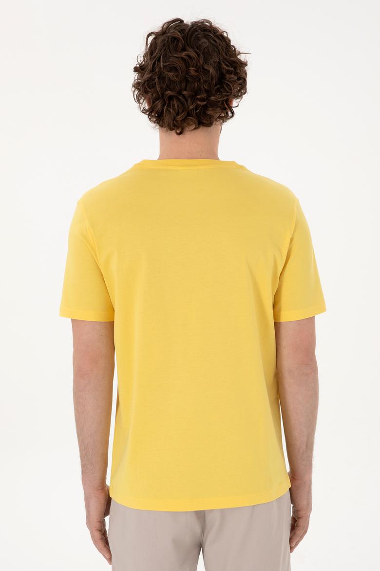 Erkek Sarı Basic Tişört - 50281948079