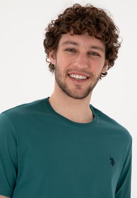 Erkek Koyu Yeşil Basic Tişört - 50281948050