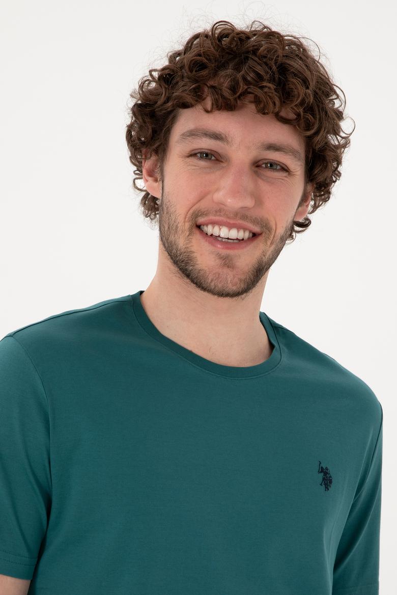 Erkek Koyu Yeşil Basic Tişört - 50281948050