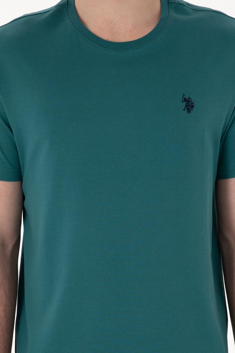 Erkek Koyu Yeşil Basic Tişört - 50281948050