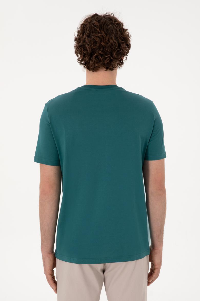 Erkek Koyu Yeşil Basic Tişört - 50281948050