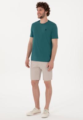 Erkek Koyu Yeşil Basic Tişört - 50281948050