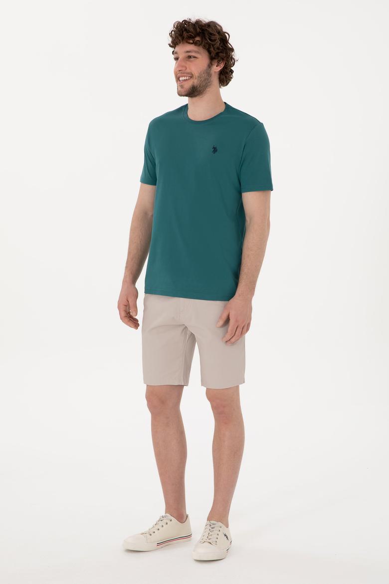 Erkek Koyu Yeşil Basic Tişört - 50281948050