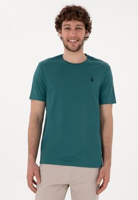 Erkek Koyu Yeşil Basic Tişört - 50281948050