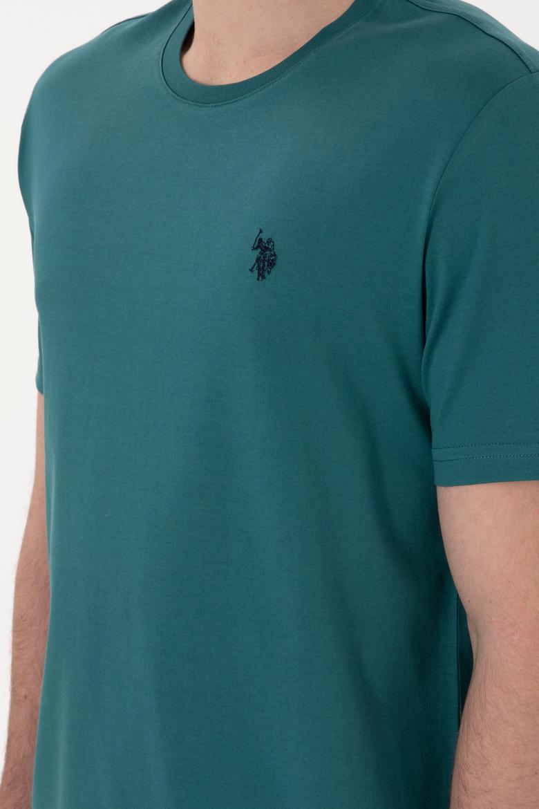 Erkek Koyu Yeşil Basic Tişört - 50281948050