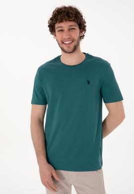 Erkek Koyu Yeşil Basic Tişört - 50281948050