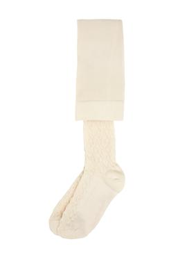 Kız Çocuk Ekru Zincir Örgü Dokulu Külotlu Çorap - 50295796001