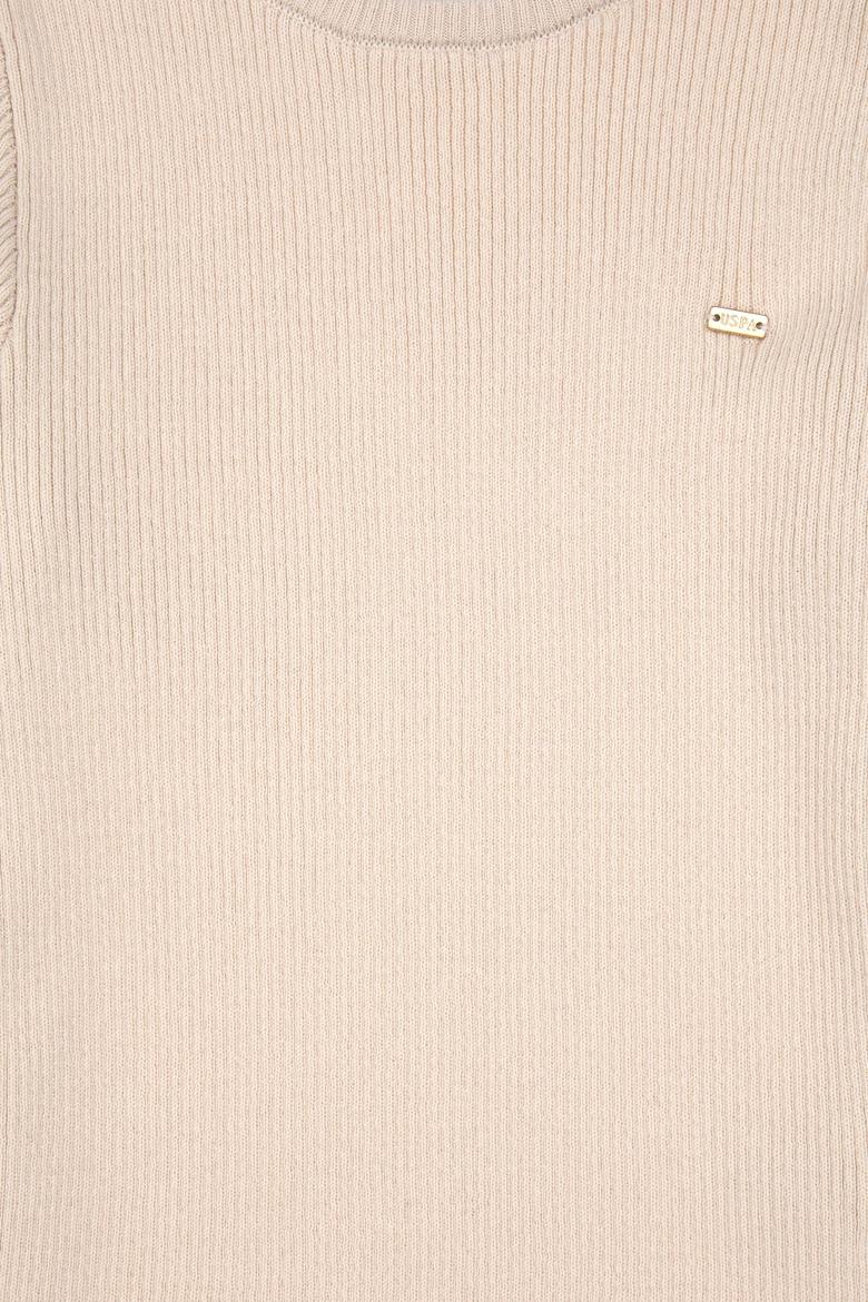 Kız Çocuk Krem Bisiklet Yaka Kazak - 50297224006